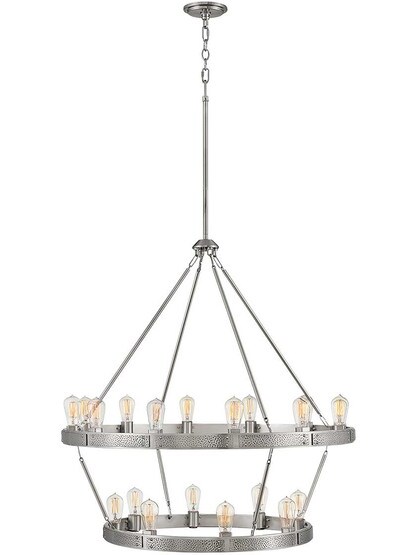 Everett 20-Light Chandelier in Brushed Nickel.
